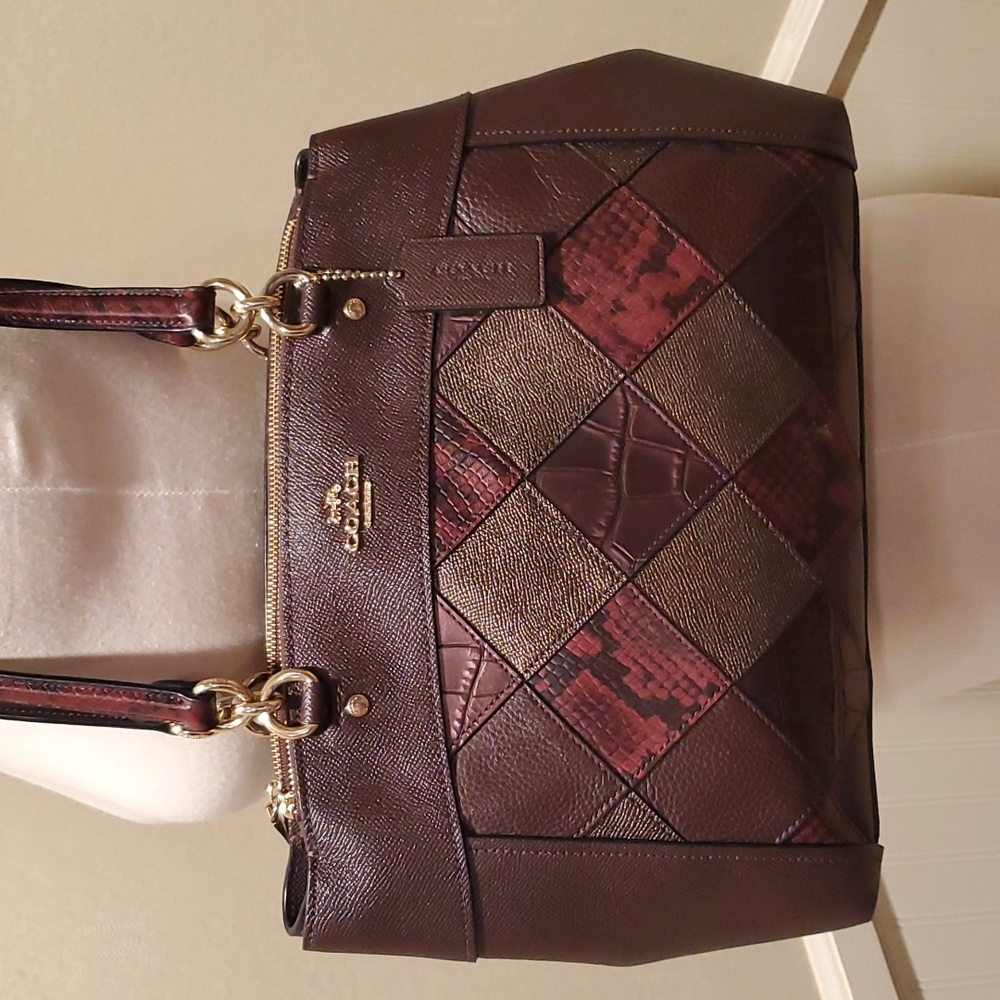 Coach Brown Patchwork Leather Tote - image 2